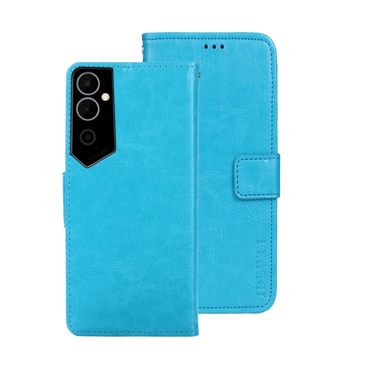 For Tecno Pova Neo 2 idewei Crazy Horse Texture Leather Phone Case(Sky Blue) by idewei