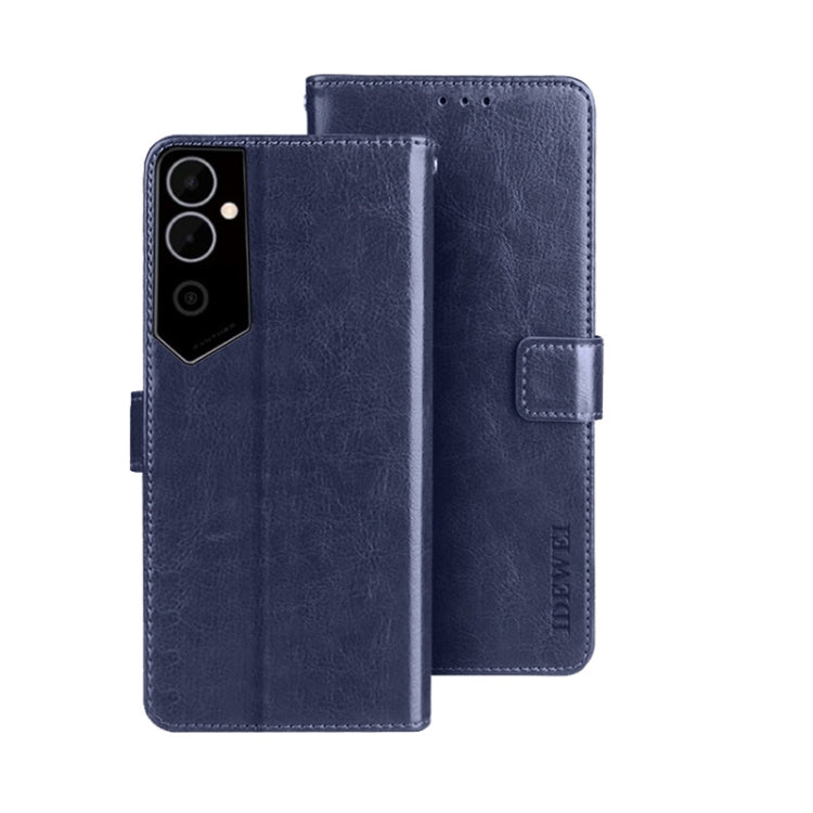 For Tecno Pova Neo 2 idewei Crazy Horse Texture Leather Phone Case(Dark Blue) by idewei