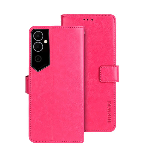 For Tecno Pova Neo 2 idewei Crazy Horse Texture Leather Phone Case(Rose Red) by idewei