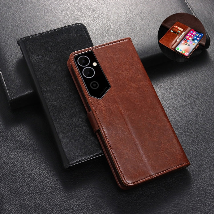 For Tecno Pova Neo 2 idewei Crazy Horse Texture Leather Phone Case(Brown) by idewei