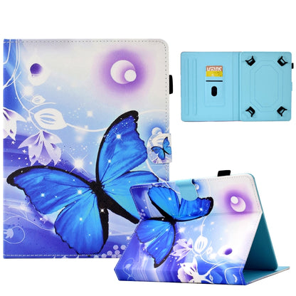 For 7 inch Tablet Electric Pressed TPU Leather Tablet Case(Blue Butterfly) by bashfashion
