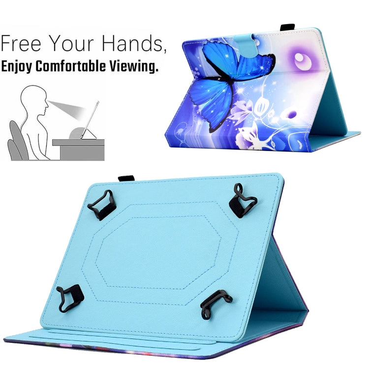 For 7 inch Tablet Electric Pressed TPU Leather Tablet Case(Blue Butterfly) by bashfashion