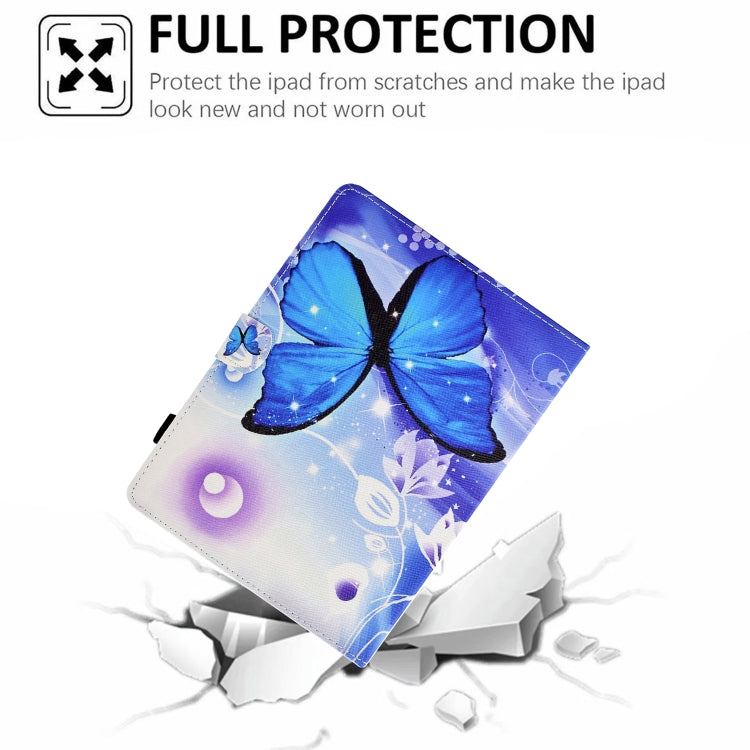 For 7 inch Tablet Electric Pressed TPU Leather Tablet Case(Blue Butterfly) by bashfashion