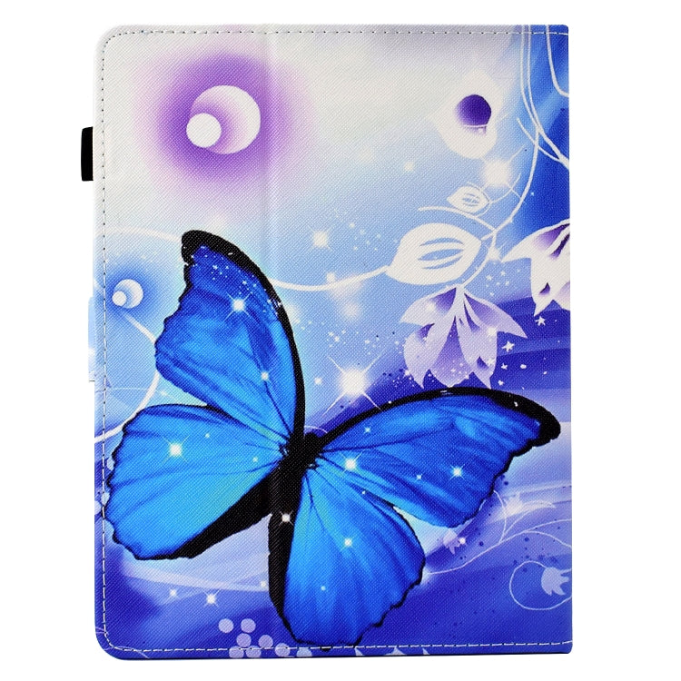 For 8 inch Tablet Electric Pressed TPU Leather Tablet Case(Blue Butterfly) by bashfashion