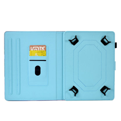 For 8 inch Tablet Electric Pressed TPU Leather Tablet Case(Blue Butterfly) by bashfashion