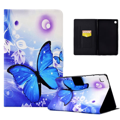 For Samsung Galaxy Tab A7 Lite Electric Pressed TPU Leather Tablet Case(Blue Butterfly) by bashfashion