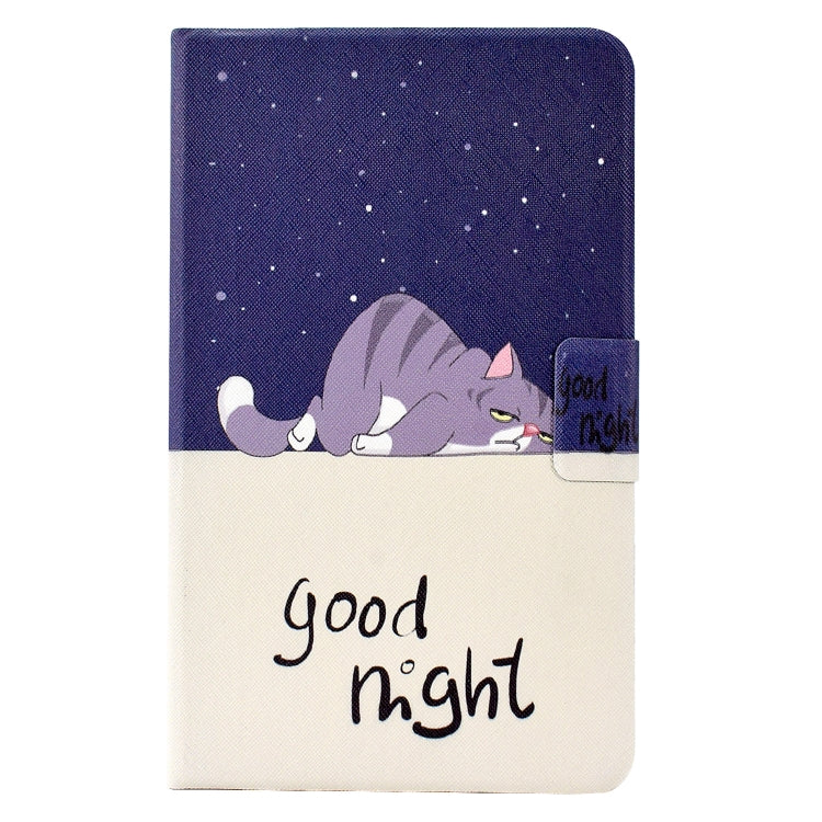 For Samsung Galaxy Tab A7 Lite Electric Pressed TPU Leather Tablet Case(Lazy Cat) by bashfashion