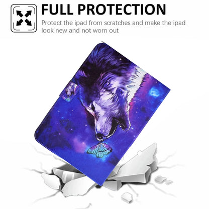 For Samsung Galaxy Tab A7 Lite Electric Pressed TPU Leather Tablet Case(Butterfly Wolf) by bashfashion
