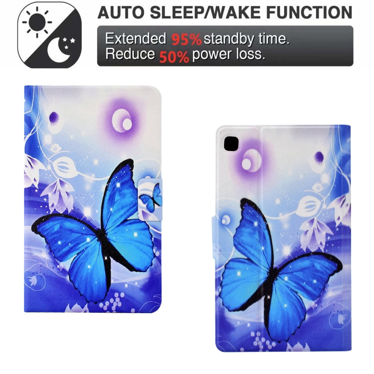 For Samsung Galaxy Tab A 8.0 2019 Electric Pressed TPU Leather Tablet Case(Blue Butterfly) by bashfashion