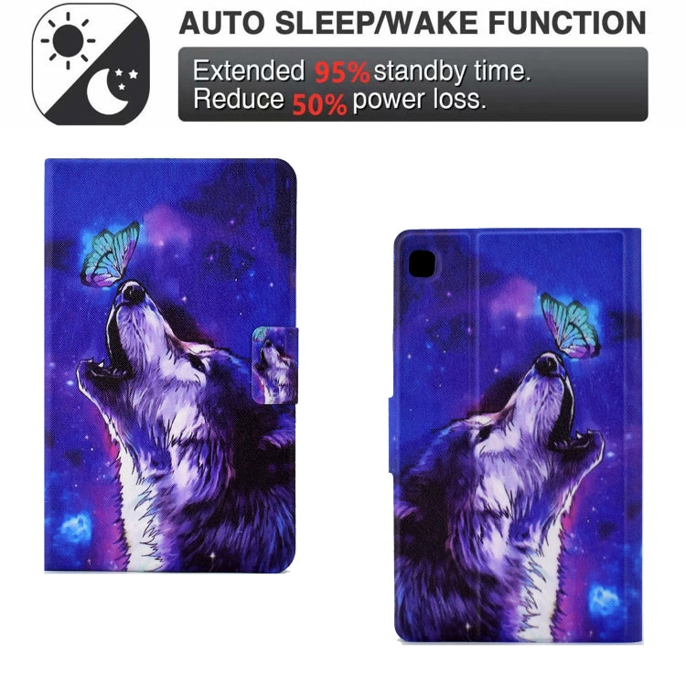 For Samsung Galaxy Tab A 8.0 2019 Electric Pressed TPU Leather Tablet Case(Butterfly Wolf) by bashfashion