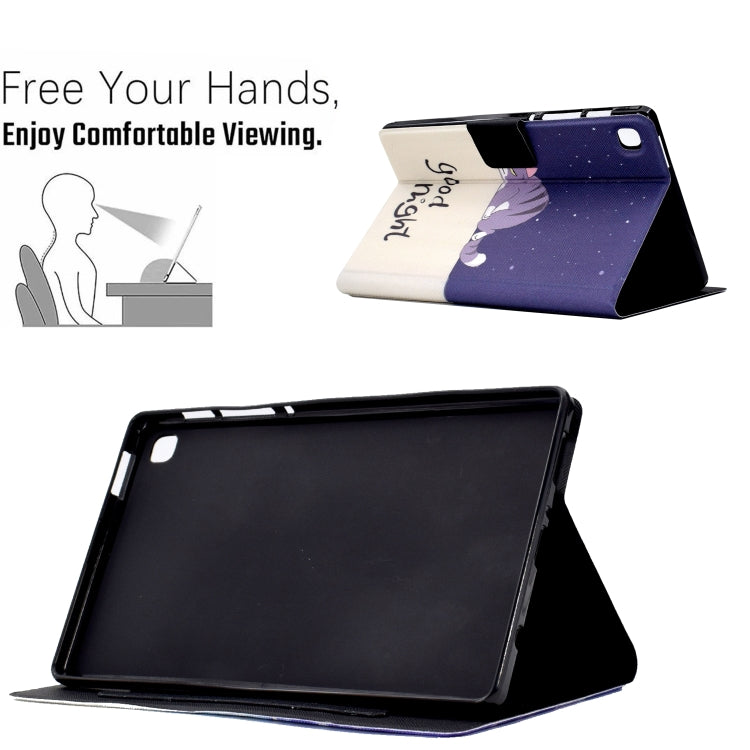 For Samsung Galaxy Tab A 10.1 2019 Electric Pressed TPU Leather Tablet Case(Lazy Cat) by bashfashion