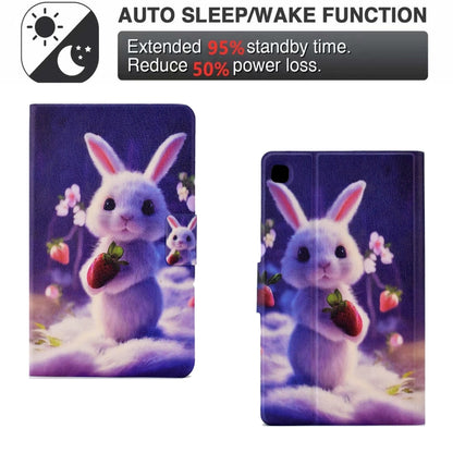 For Samsung Galaxy Tab A 10.1 2019 Electric Pressed TPU Leather Tablet Case(Strawberry Bunny) by bashfashion
