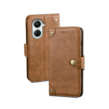 For Huawei nova 10 SE idewei Retro Texture Leather Phone Case(Khaki) by idewei