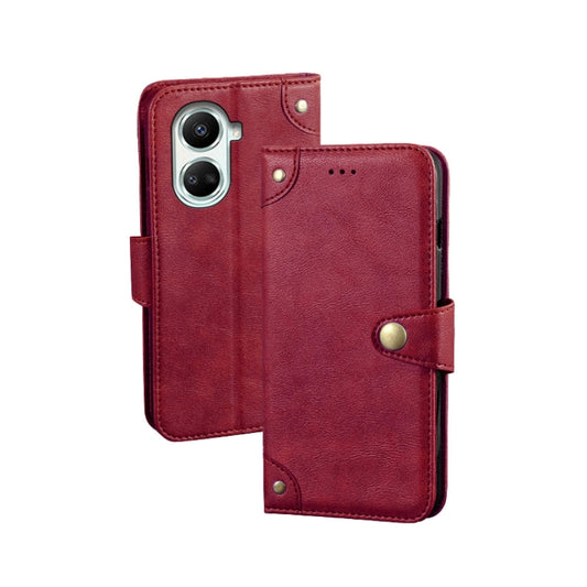 For Huawei nova 10 SE idewei Retro Texture Leather Phone Case(Red) by idewei