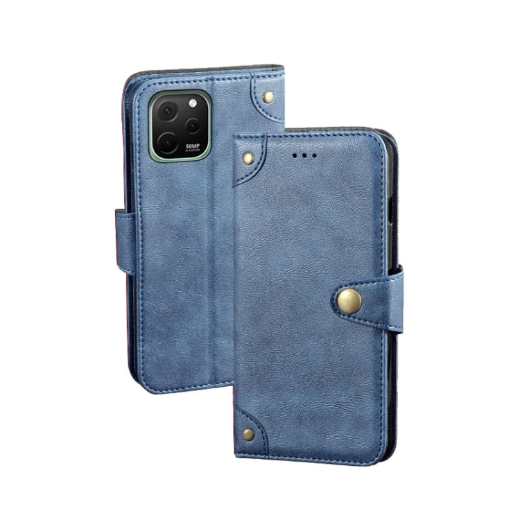 For Huawei nova Y61 4G idewei Retro Texture Leather Phone Case(Blue) by idewei
