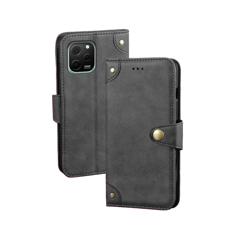 For Huawei nova Y61 4G idewei Retro Texture Leather Phone Case(Black) by idewei