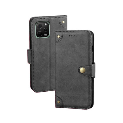For Huawei nova Y61 4G idewei Retro Texture Leather Phone Case(Black) by idewei