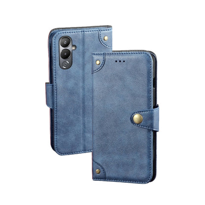 For Tecno Pova 4 idewei Retro Texture Leather Phone Case(Blue) by idewei