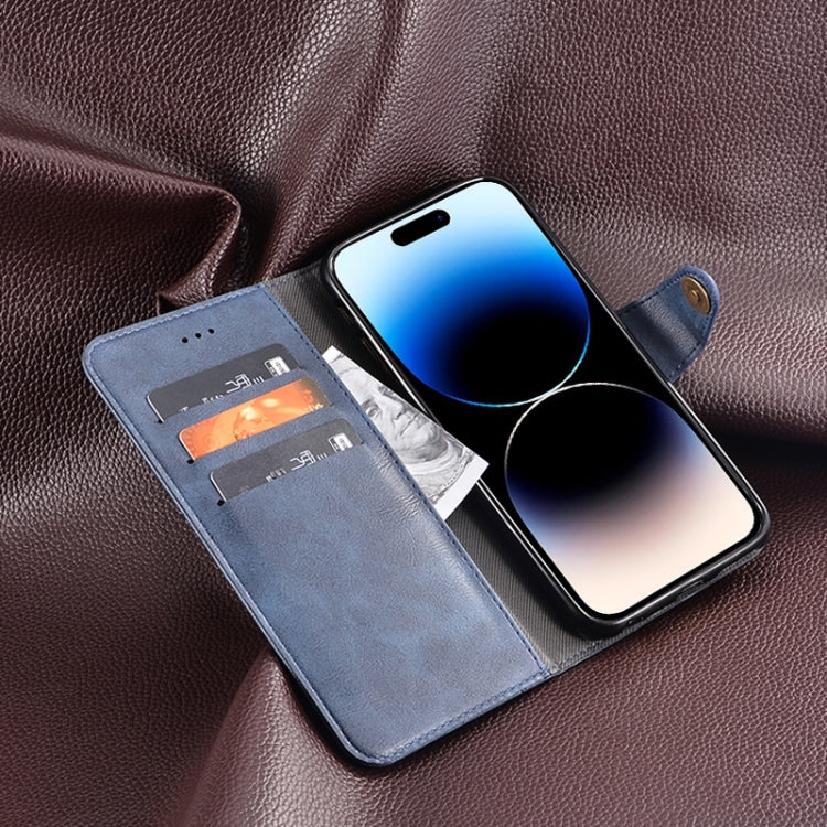 For Tecno Pova 4 idewei Retro Texture Leather Phone Case(Blue) by idewei