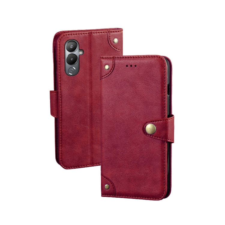For Tecno Pova 4 idewei Retro Texture Leather Phone Case(Red) by idewei