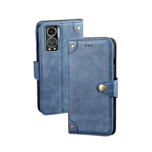 For ZTE Axon 30S idewei Retro Texture Leather Phone Case(Blue) by idewei