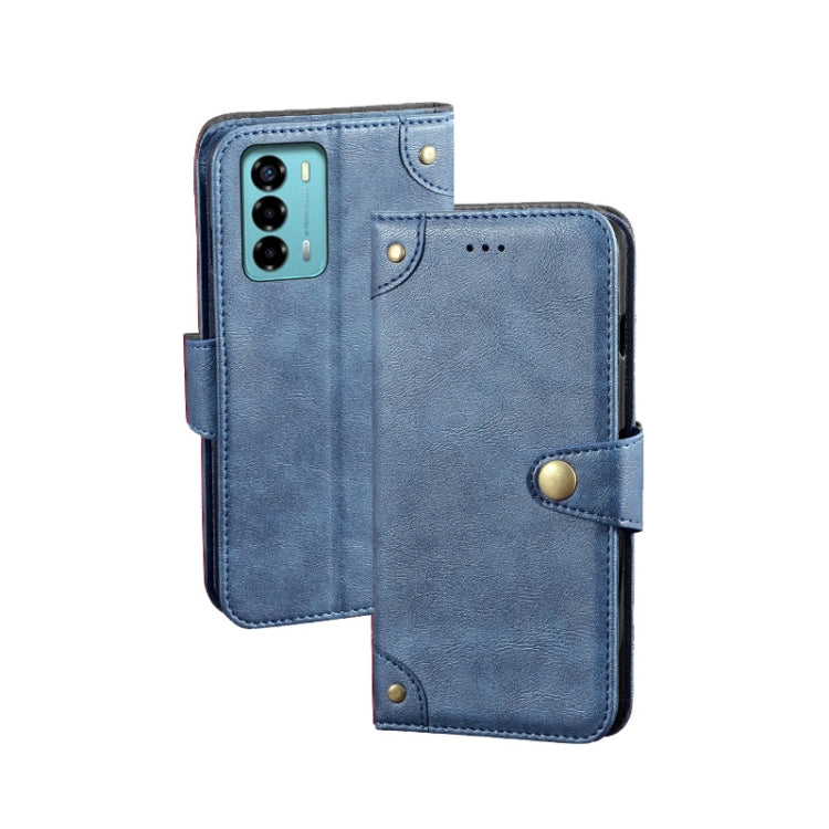 For ZTE Blade A72 4G idewei Retro Texture Leather Phone Case(Blue) by idewei
