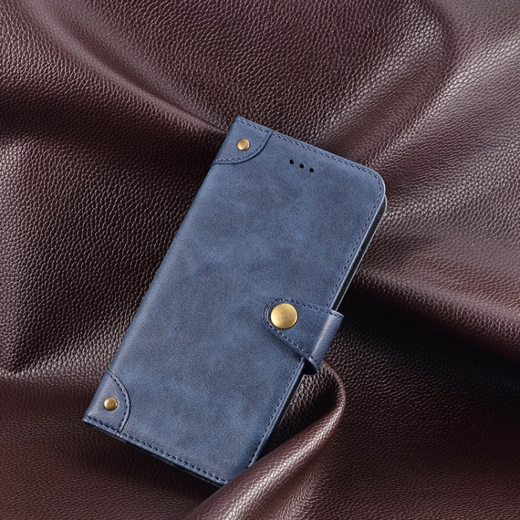 For ZTE Blade A72 4G idewei Retro Texture Leather Phone Case(Blue) by idewei