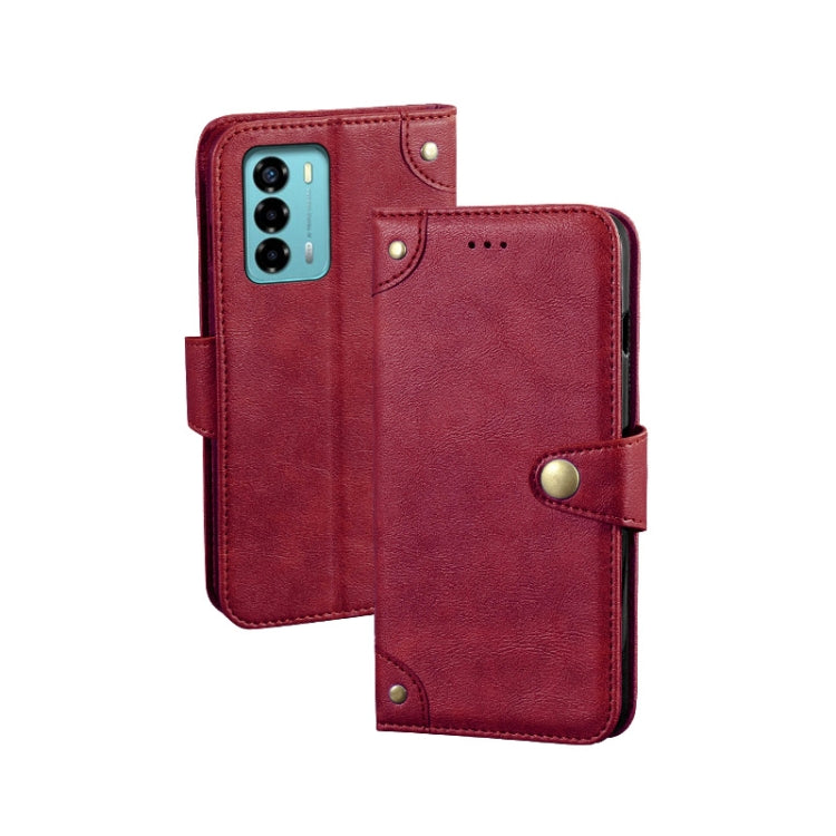 For ZTE Blade A72 4G idewei Retro Texture Leather Phone Case(Red) by idewei