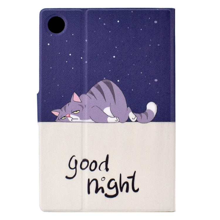 For Samsung Galaxy Tab A8 10.5 2021 / A8 2022 Electric Pressed TPU Smart Leather Tablet Case(Lazy Cat) by bashfashion