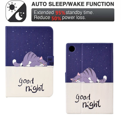 For Samsung Galaxy Tab A8 10.5 2021 / A8 2022 Electric Pressed TPU Smart Leather Tablet Case(Lazy Cat) by bashfashion