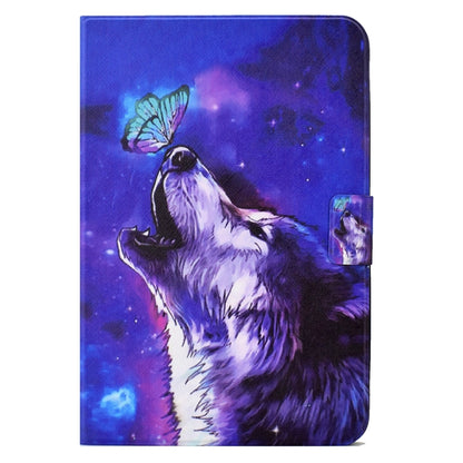 For Samsung Galaxy Tab A8 10.5 2021 / A8 2022 Electric Pressed TPU Smart Leather Tablet Case(Butterfly Wolf) by bashfashion