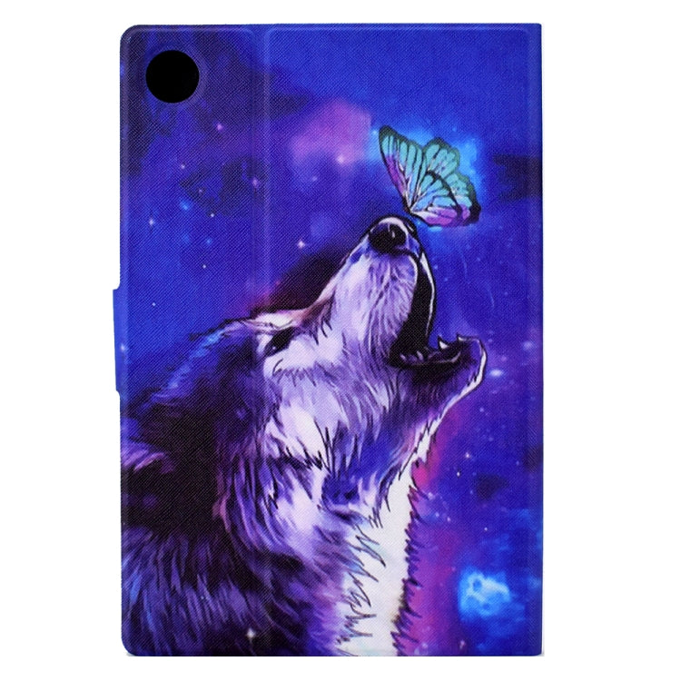 For Samsung Galaxy Tab A8 10.5 2021 / A8 2022 Electric Pressed TPU Smart Leather Tablet Case(Butterfly Wolf) by bashfashion