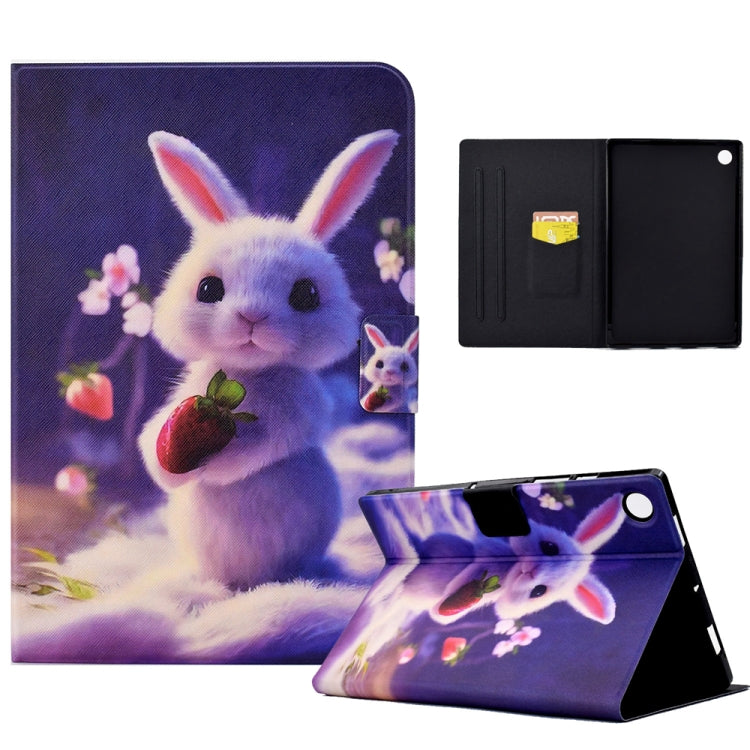 For Samsung Galaxy Tab A8 10.5 2021 / A8 2022 Electric Pressed TPU Smart Leather Tablet Case(Strawberry Bunny) by bashfashion