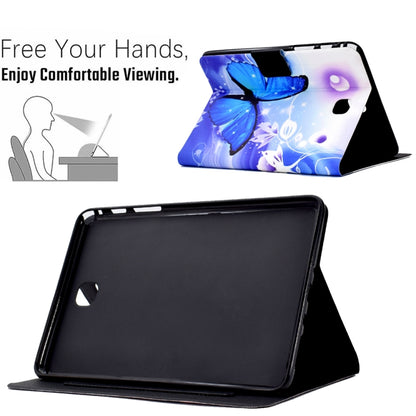 For Samsung Galaxy Tab A 8.0 T350 Electric Pressed TPU Smart Leather Tablet Case(Blue Butterfly) by bashfashion
