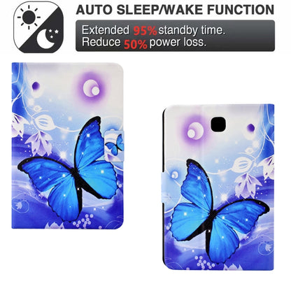 For Samsung Galaxy Tab A 8.0 T350 Electric Pressed TPU Smart Leather Tablet Case(Blue Butterfly) by bashfashion
