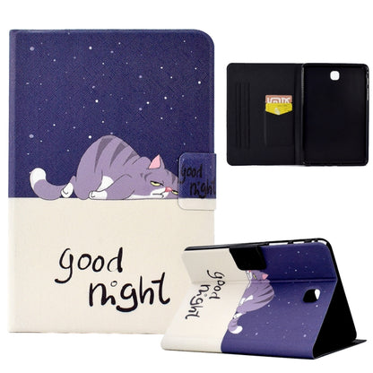 For Samsung Galaxy Tab A 8.0 T350 Electric Pressed TPU Smart Leather Tablet Case(Lazy Cat) by bashfashion