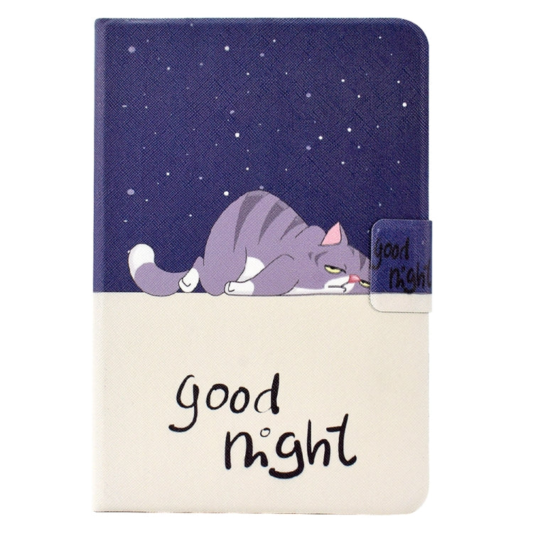 For Samsung Galaxy Tab A 8.0 T350 Electric Pressed TPU Smart Leather Tablet Case(Lazy Cat) by bashfashion