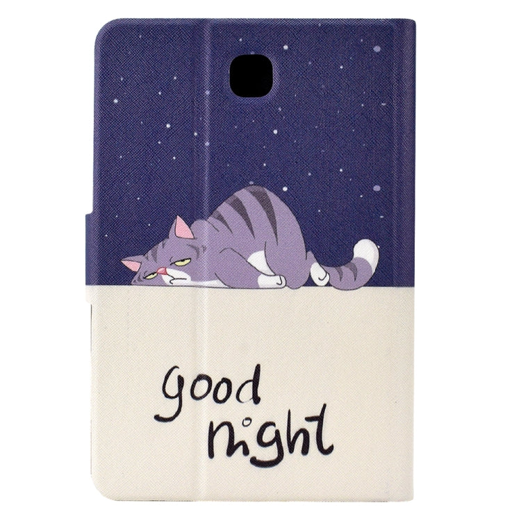 For Samsung Galaxy Tab A 8.0 T350 Electric Pressed TPU Smart Leather Tablet Case(Lazy Cat) by bashfashion
