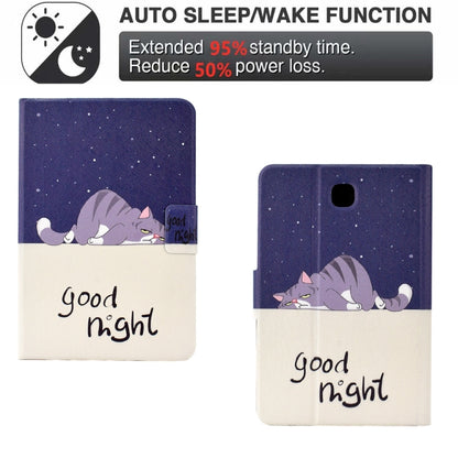 For Samsung Galaxy Tab A 8.0 T350 Electric Pressed TPU Smart Leather Tablet Case(Lazy Cat) by bashfashion