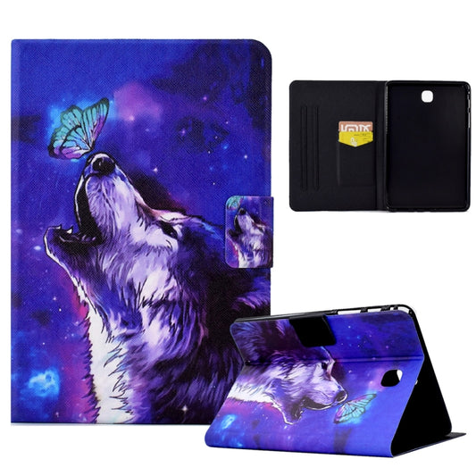 For Samsung Galaxy Tab A 8.0 T350 Electric Pressed TPU Smart Leather Tablet Case(Butterfly Wolf) by bashfashion