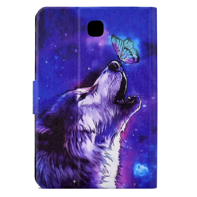 For Samsung Galaxy Tab A 8.0 T350 Electric Pressed TPU Smart Leather Tablet Case(Butterfly Wolf) by bashfashion