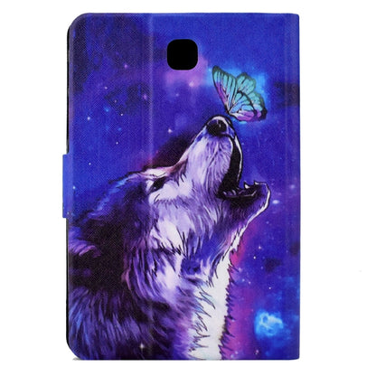 For Samsung Galaxy Tab A 8.0 T350 Electric Pressed TPU Smart Leather Tablet Case(Butterfly Wolf) by bashfashion