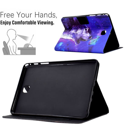 For Samsung Galaxy Tab A 8.0 T350 Electric Pressed TPU Smart Leather Tablet Case(Butterfly Wolf) by bashfashion