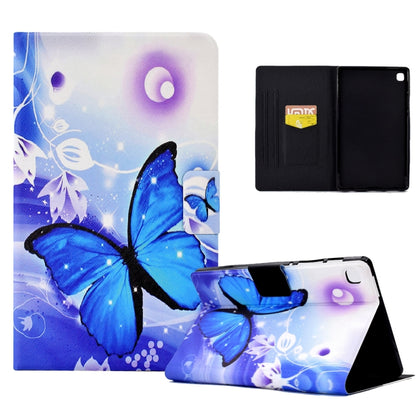 For Samsung Galaxy Tab A7 10.4 2020 / 2022 Electric Pressed TPU Smart Leather Tablet Case(Blue Butterfly) by bashfashion
