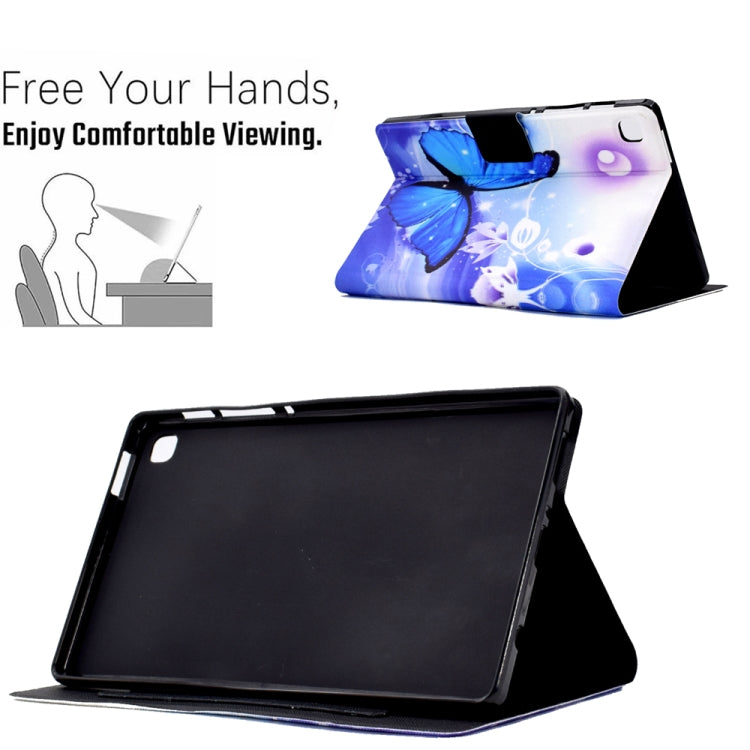 For Samsung Galaxy Tab A7 10.4 2020 / 2022 Electric Pressed TPU Smart Leather Tablet Case(Blue Butterfly) by bashfashion