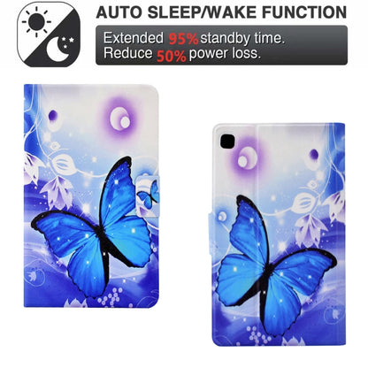 For Samsung Galaxy Tab A7 10.4 2020 / 2022 Electric Pressed TPU Smart Leather Tablet Case(Blue Butterfly) by bashfashion