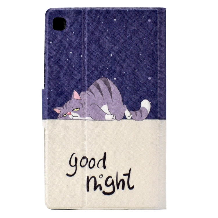 For Samsung Galaxy Tab A7 10.4 2020 / 2022 Electric Pressed TPU Smart Leather Tablet Case(Lazy Cat) by bashfashion