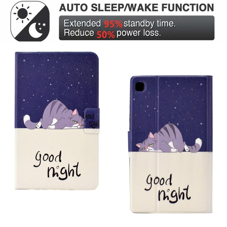 For Samsung Galaxy Tab A7 10.4 2020 / 2022 Electric Pressed TPU Smart Leather Tablet Case(Lazy Cat) by bashfashion