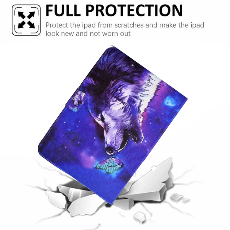 For Samsung Galaxy Tab A7 10.4 2020 / 2022 Electric Pressed TPU Smart Leather Tablet Case(Butterfly Wolf) by bashfashion