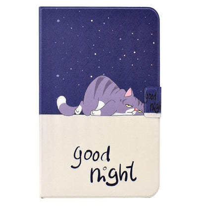 For Samsung Galaxy Tab A 10.1 T580 Electric Pressed TPU Smart Leather Tablet Case(Lazy Cat) by bashfashion